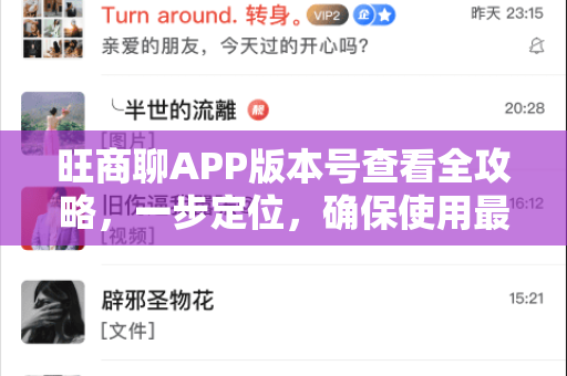 旺商聊APP版本号查看全攻略，一步定位，确保使用最新功能